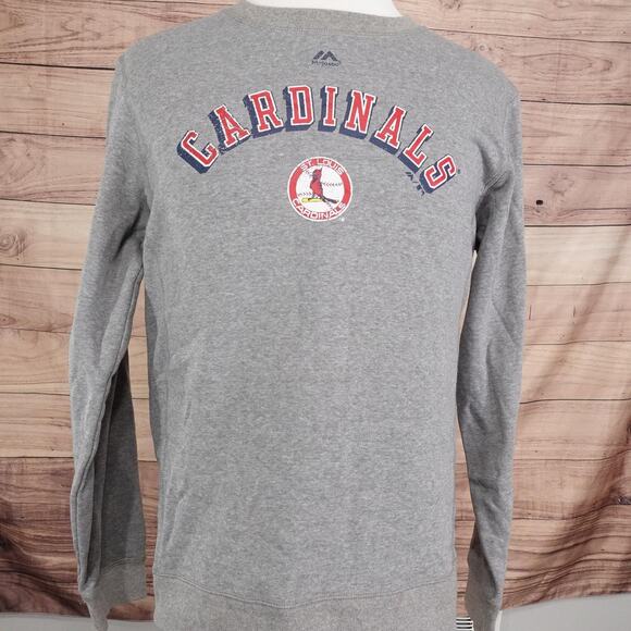 St. Louis Cardinals Shirt Mens Large MLB Baseball Crewneck Pullover Majestic - Picture 3 of 9